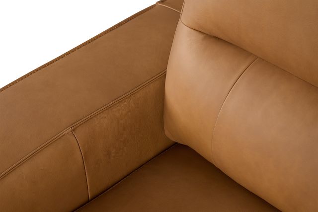 Rudy Brown Lthr/vinyl Right Dual Power Extension Chaise Sectional