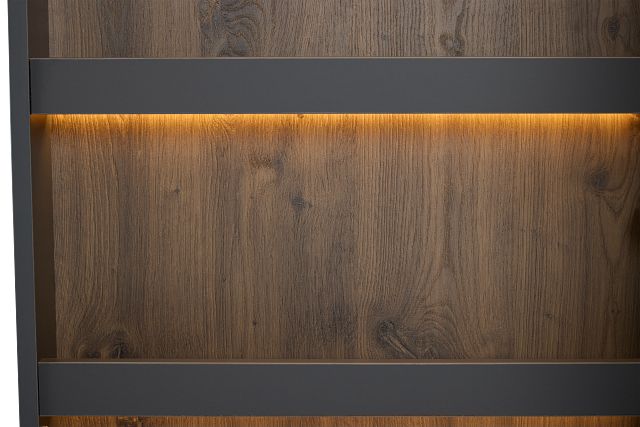 Brasilia Gray Storage Floor Mirror