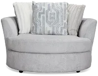 Kylie Light Gray Fabric Swivel Chair