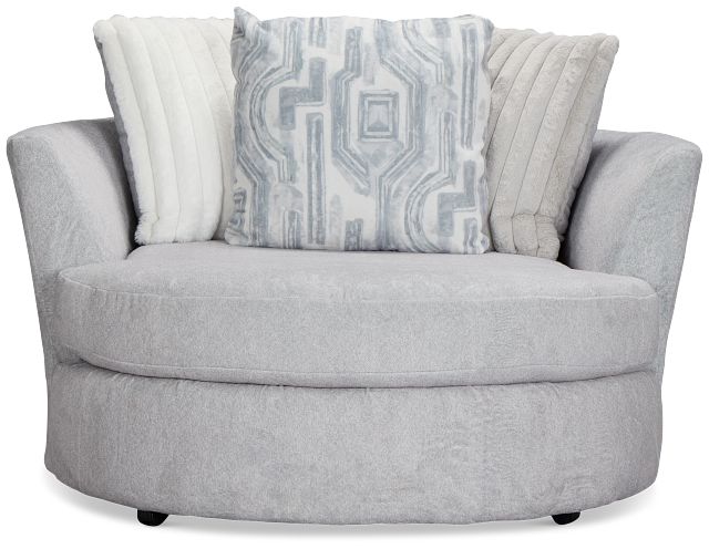 Kylie Light Gray Fabric Swivel Chair
