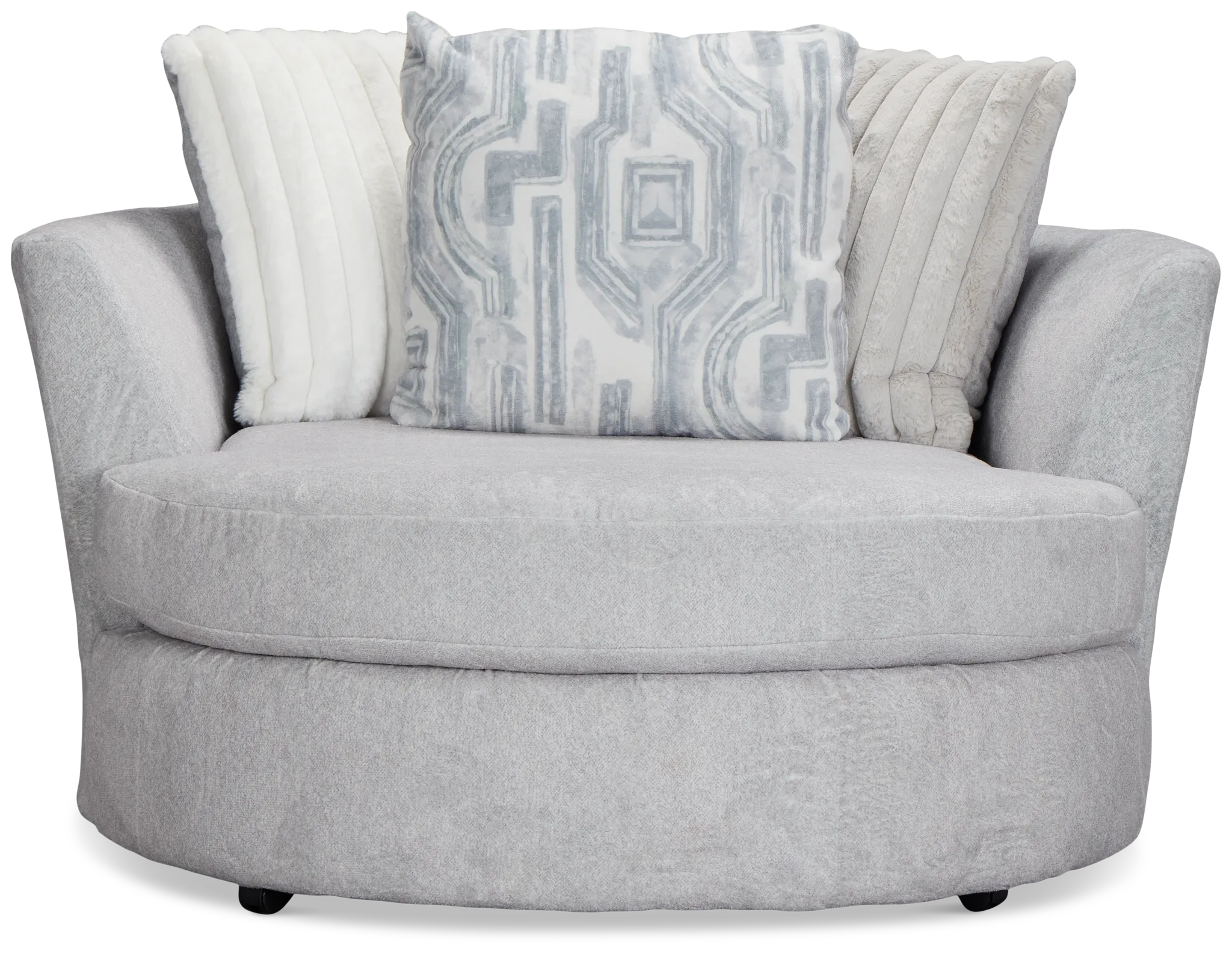 Kylie Light Gray Fabric Swivel Chair