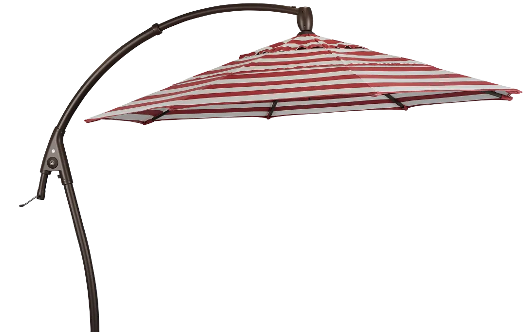 Belize Red Stripe Cantilever Umbrella