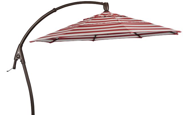 Belize Red Stripe Cantilever Umbrella
