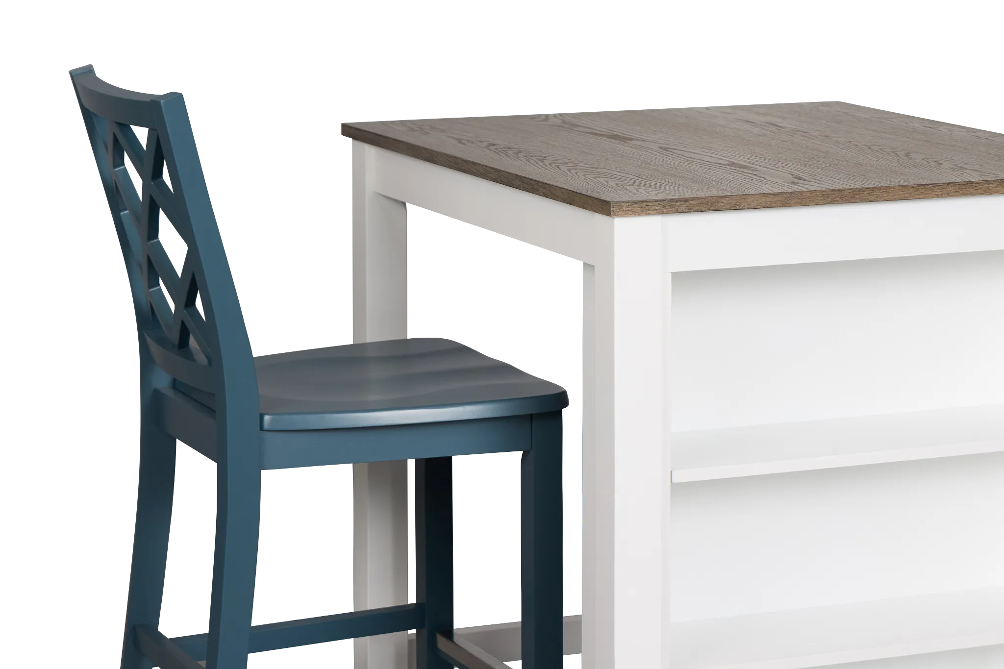 Edgartown Two-tone Storage High Table & Mixed Barstools