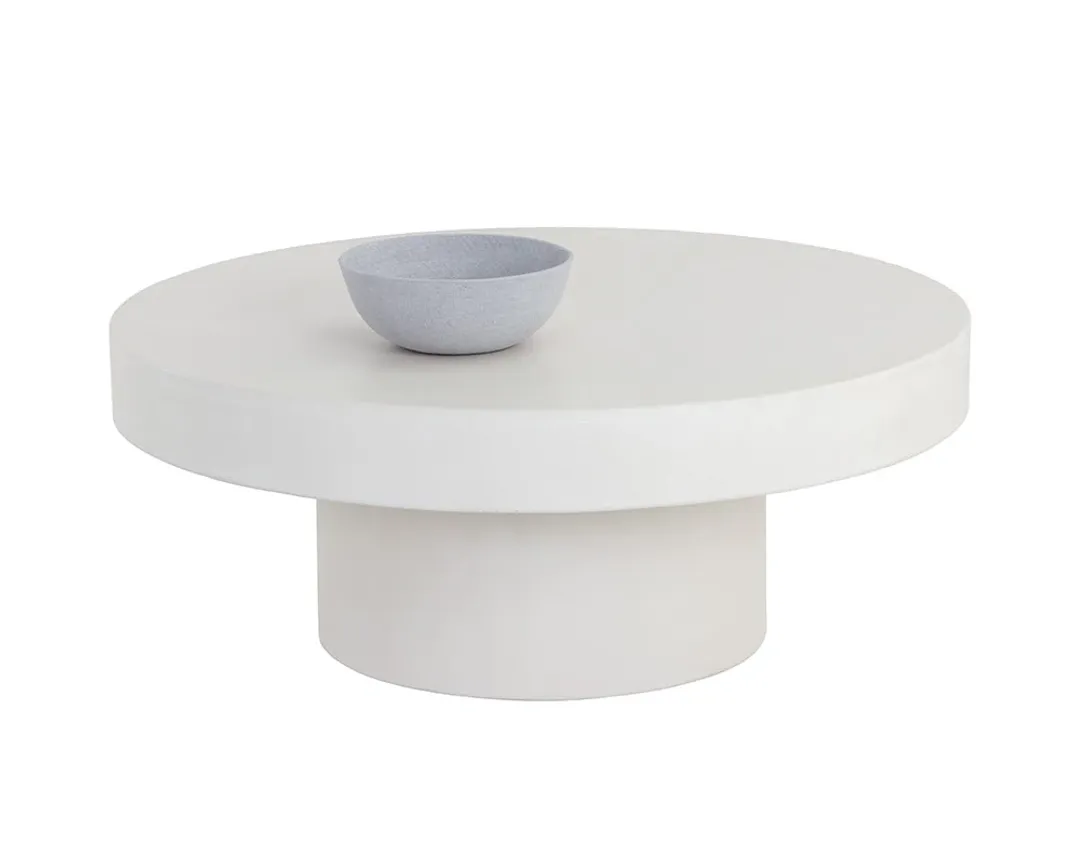 Bayla White Round Coffee Table Base