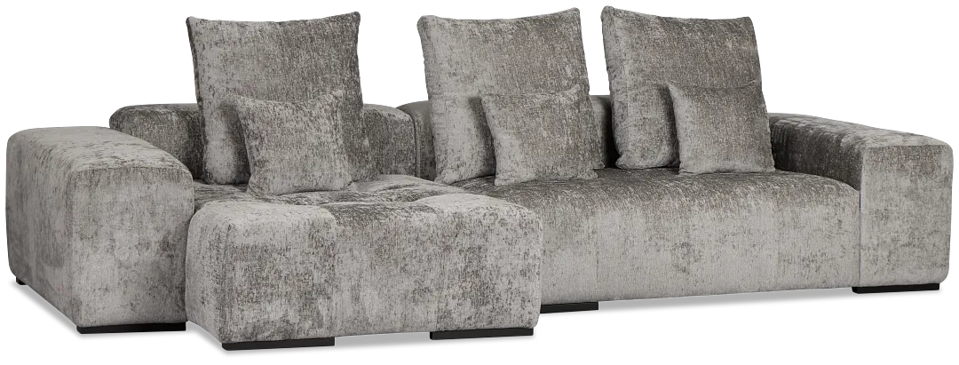 Skylar Gray Fabric Left Chaise Sectional