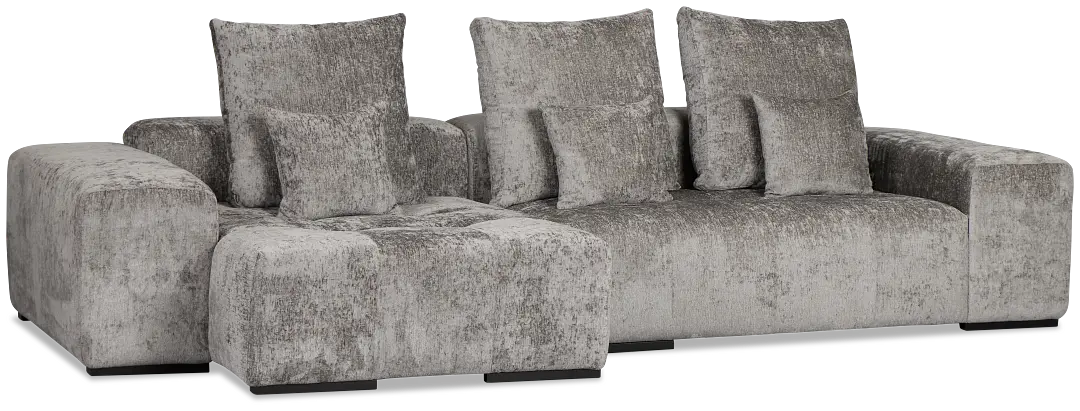 Skylar Gray Fabric Left Chaise Sectional Skylar Gray Fabric Left Chaise Sectional