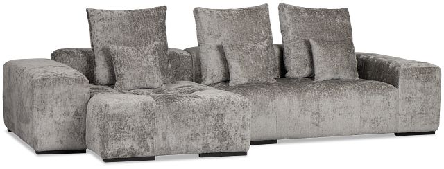 Skylar Gray Fabric Left Chaise Sectional