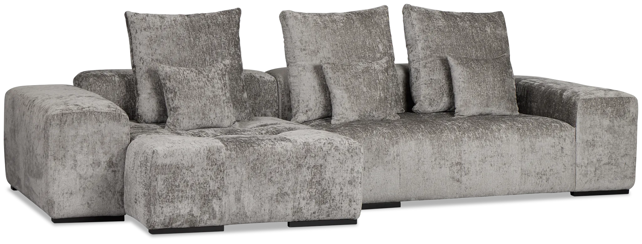 Skylar Gray Fabric Left Chaise Sectional
