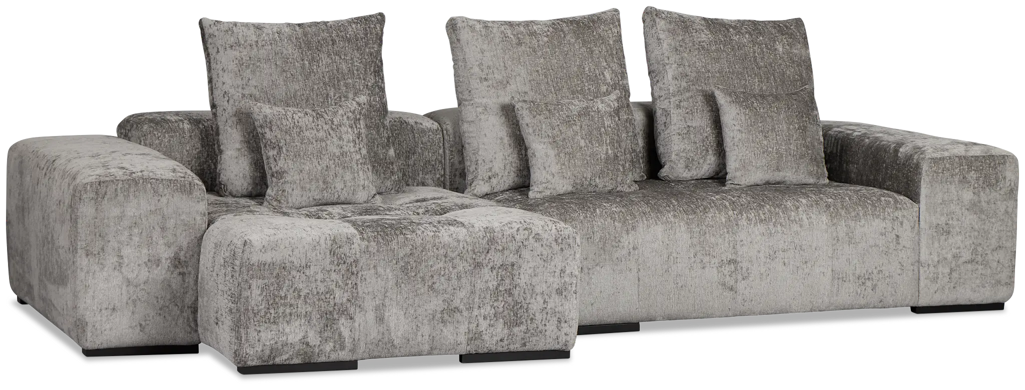 Skylar Gray Fabric Left Chaise Sectional Skylar Gray Fabric Left Chaise Sectional