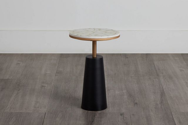 Roya Black Round End Table