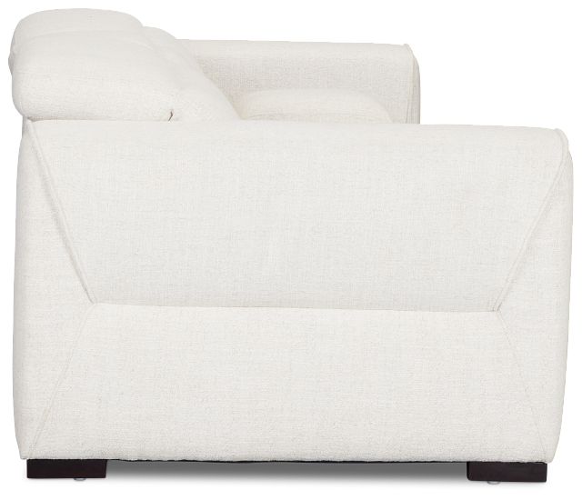 Ellis Light Beige Fabric Power Reclining Console Sofa