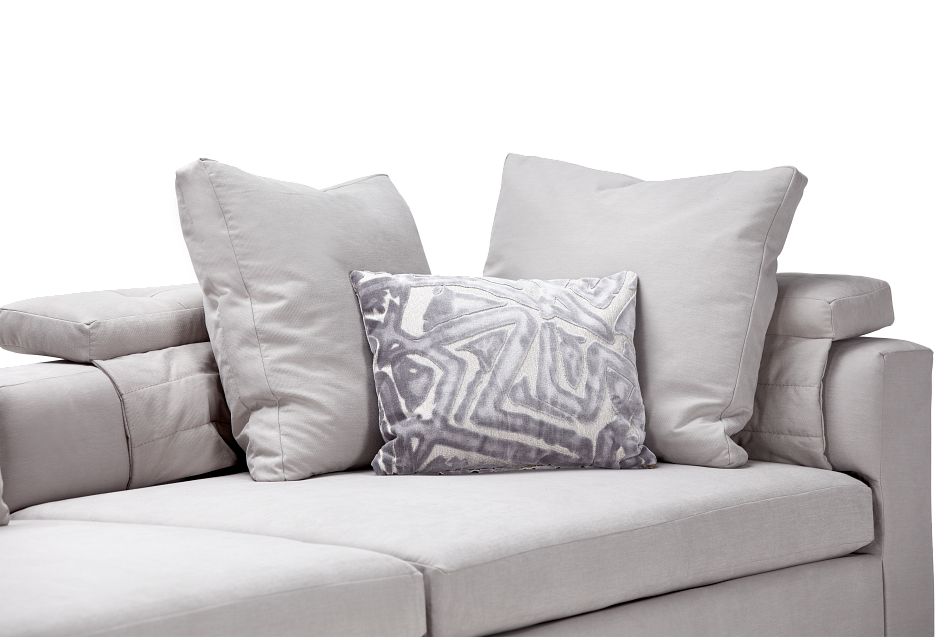 Merrick Gray Fabric Large Sofa
