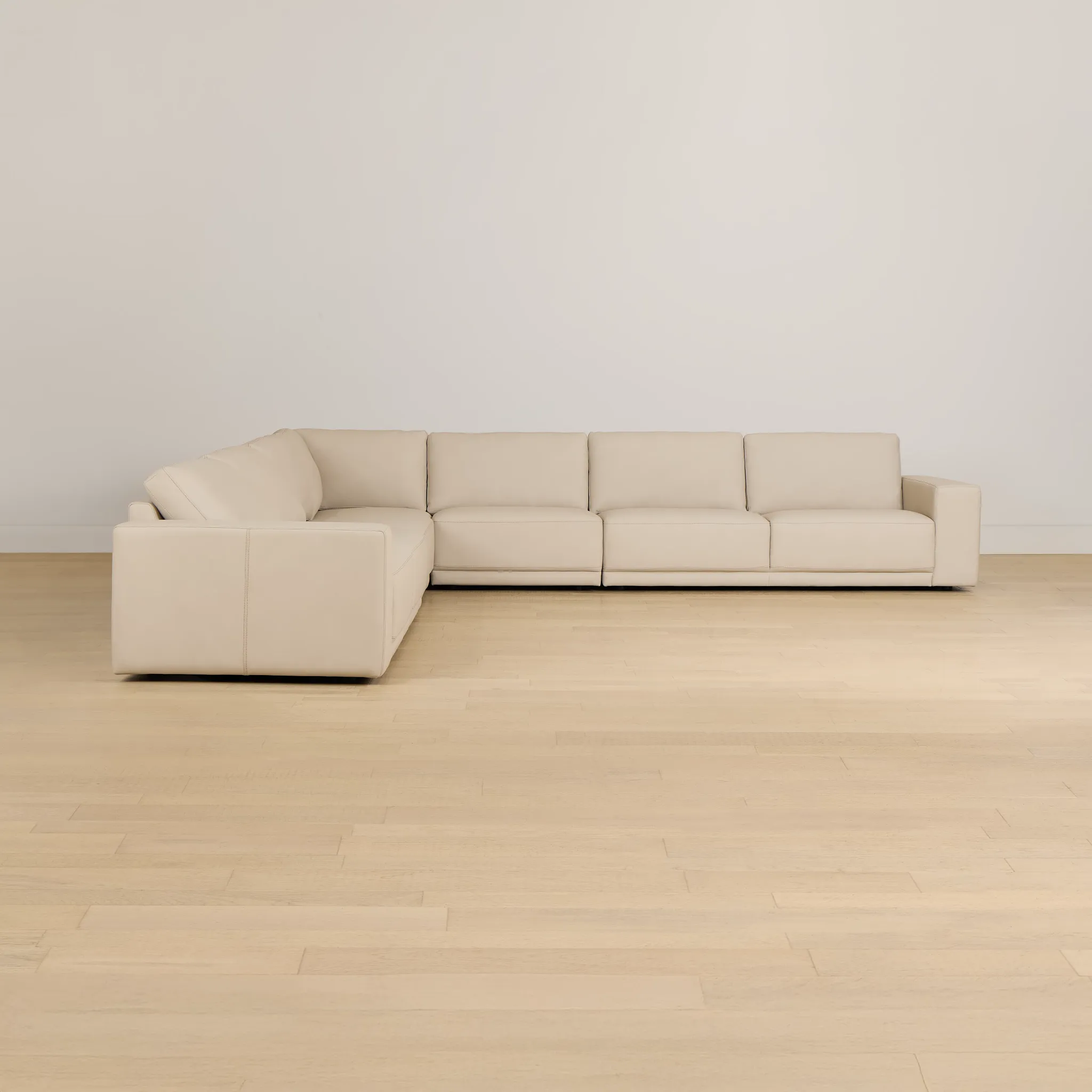 Kellan Ivory Leather Large Two-arm Sectional