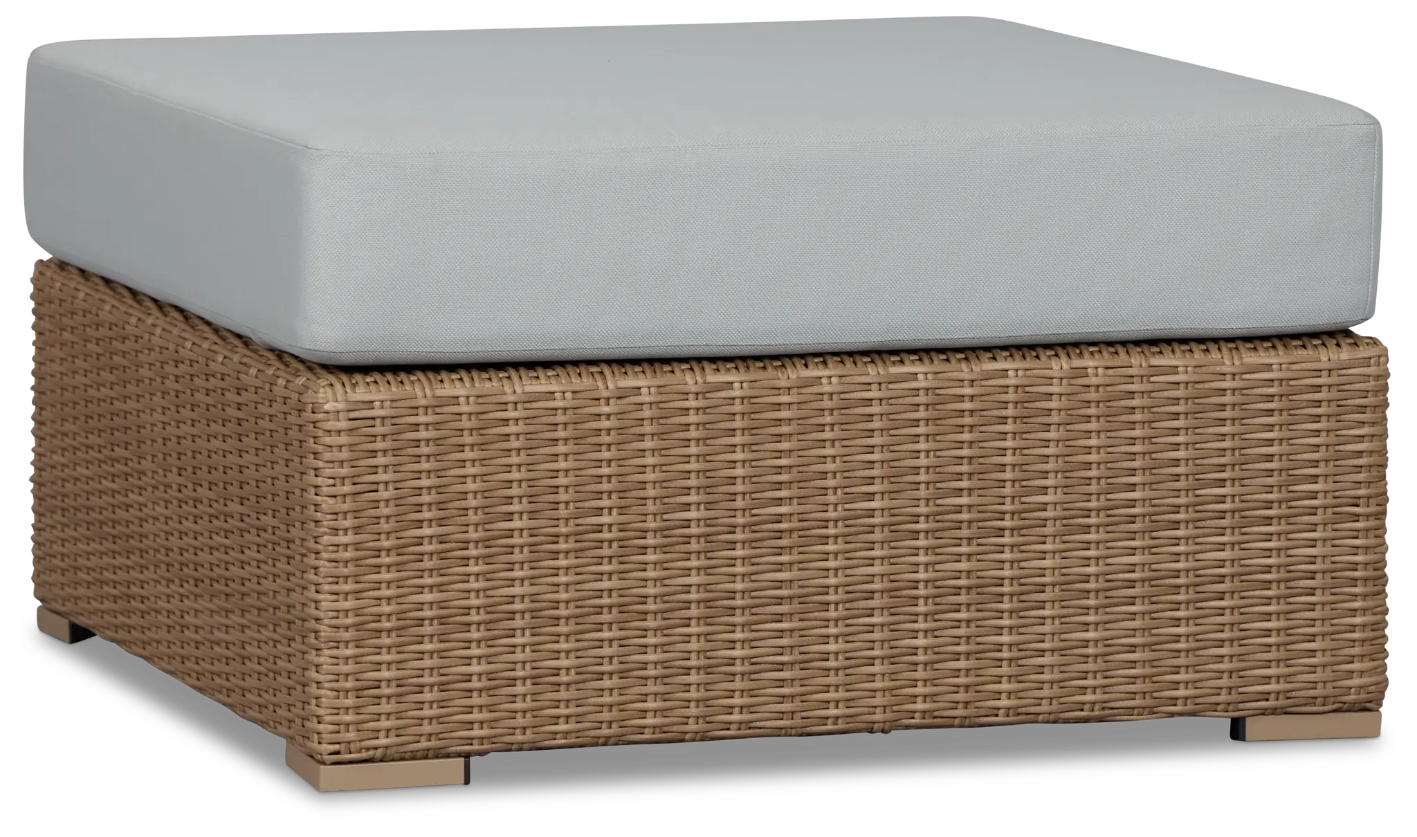 Montecito Light Tone Large Ottoman With Light Blue Cushions Montecito Light Tone Large Ottoman With Light Blue Cushions