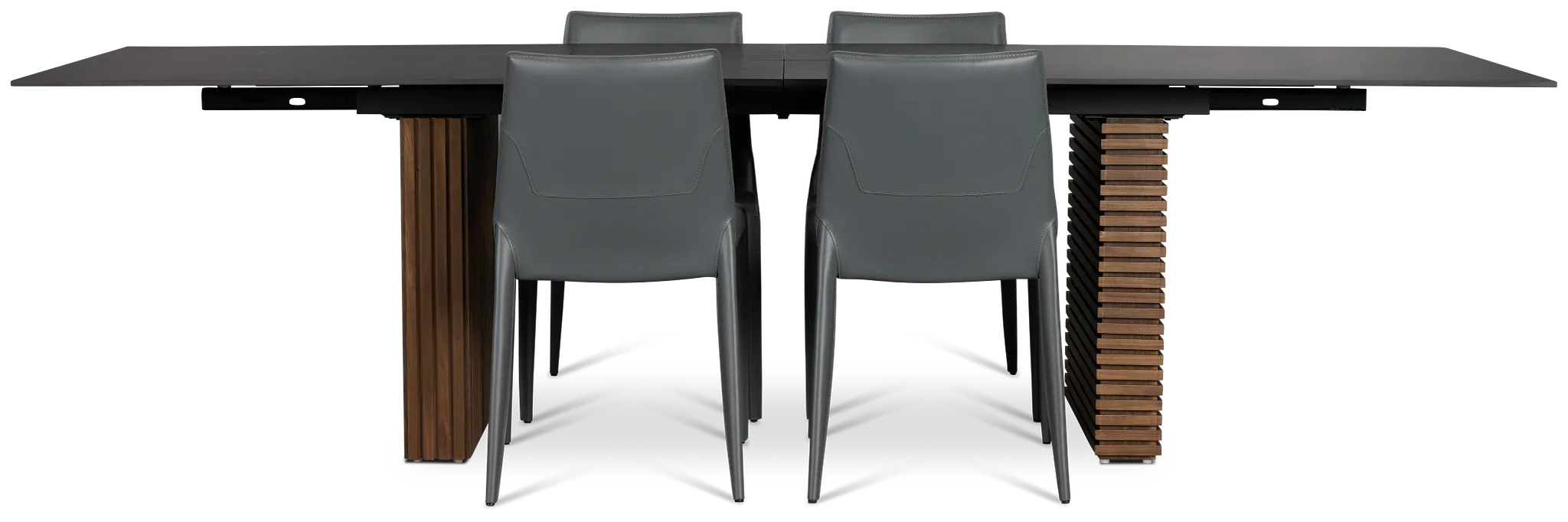 Wayne Two-tone Rect Table With 4 Gray Upholstered Side Chairs