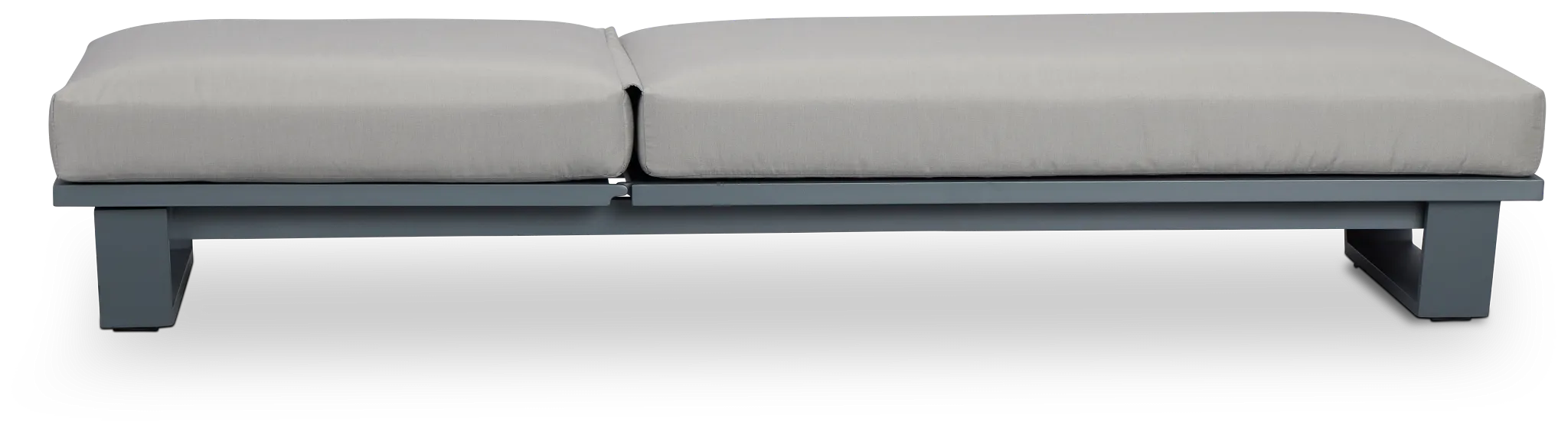 Exuma Gray Aluminum Cushioned Chaise