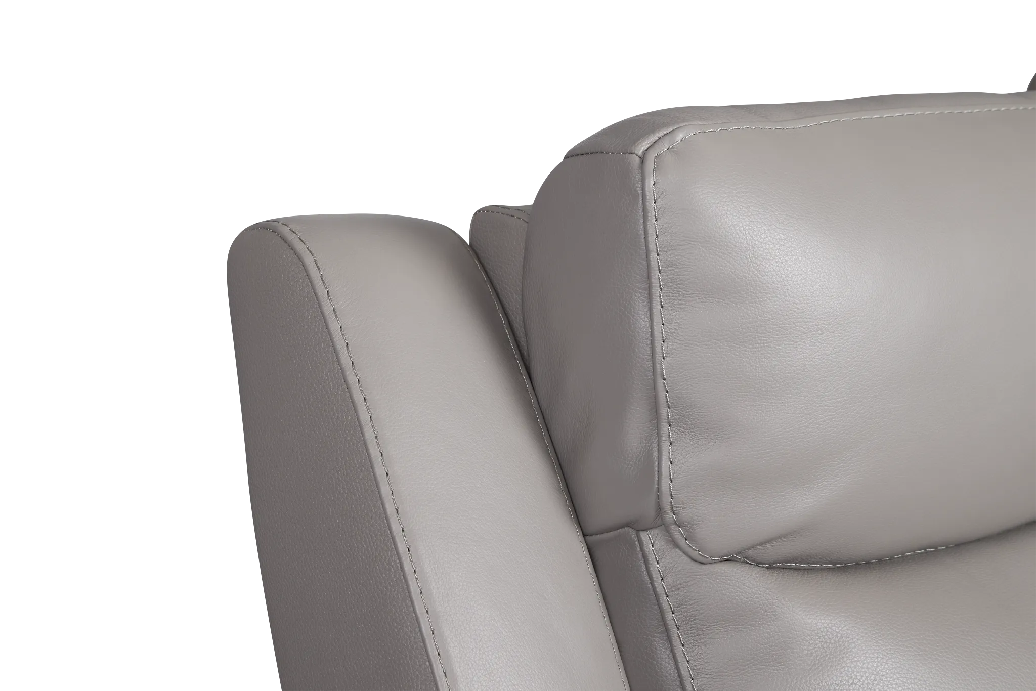 Walker Light Gray Lthr/vinyl Power Recliner With Power Headrest