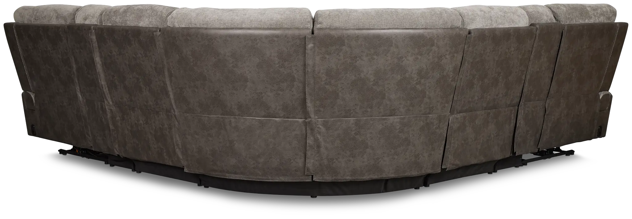 Travis Gray Fabric Large Dual Power Reclining Two-arm Sectional Travis Gray Fabric Large Dual Power Reclining Two-arm Sectional