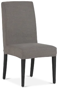 Harbor Dark Gray Short Slipcover Chair With Dark-tone Leg