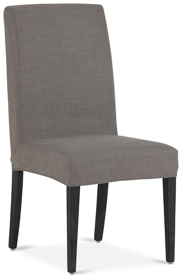 Harbor Dark Gray Short Slipcover Chair With Dark-tone Leg