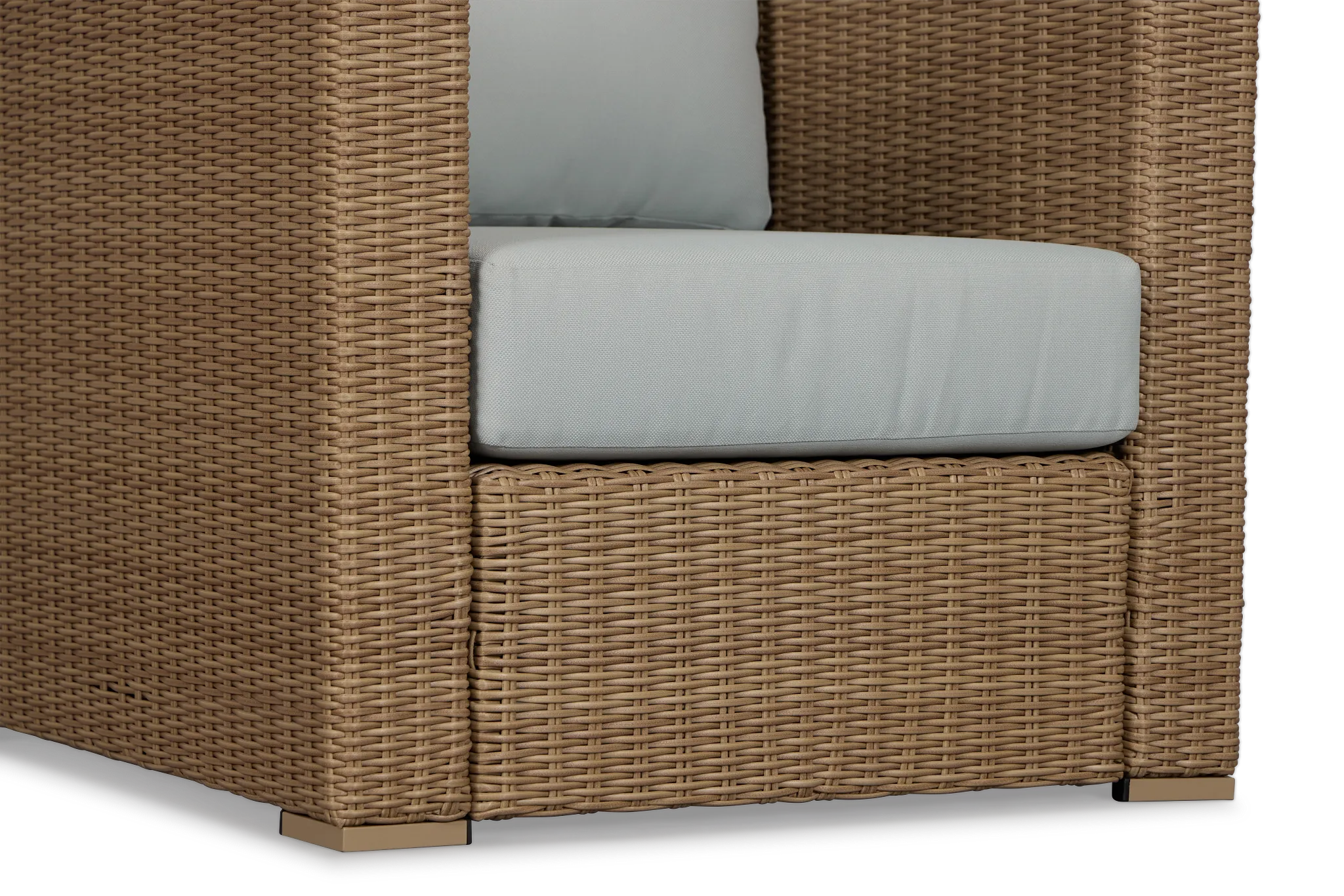 Montecito Light Tone Chair With Light Blue Cushions