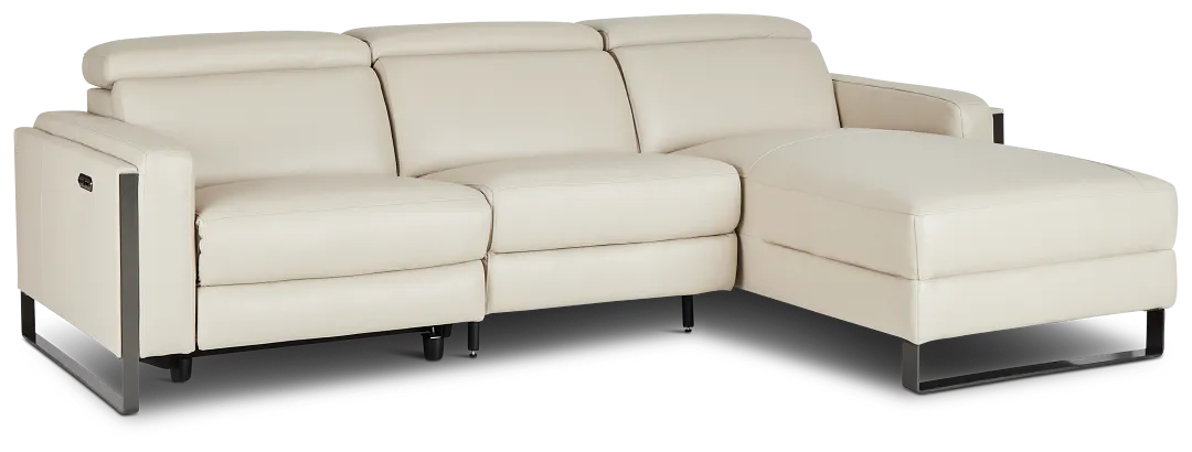 Atlas Taupe Lthr/vinyl Right Chaise Power Reclining Sectional