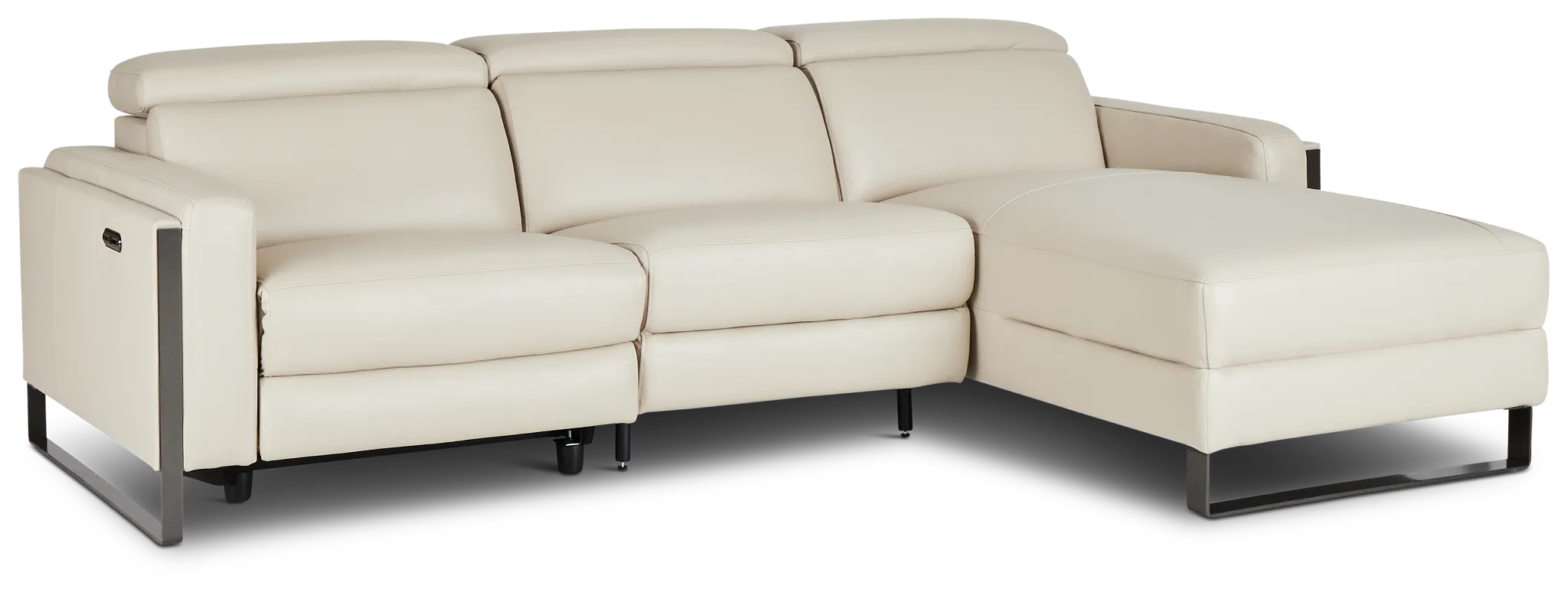 Atlas Taupe Lthr/vinyl Right Chaise Power Reclining Sectional