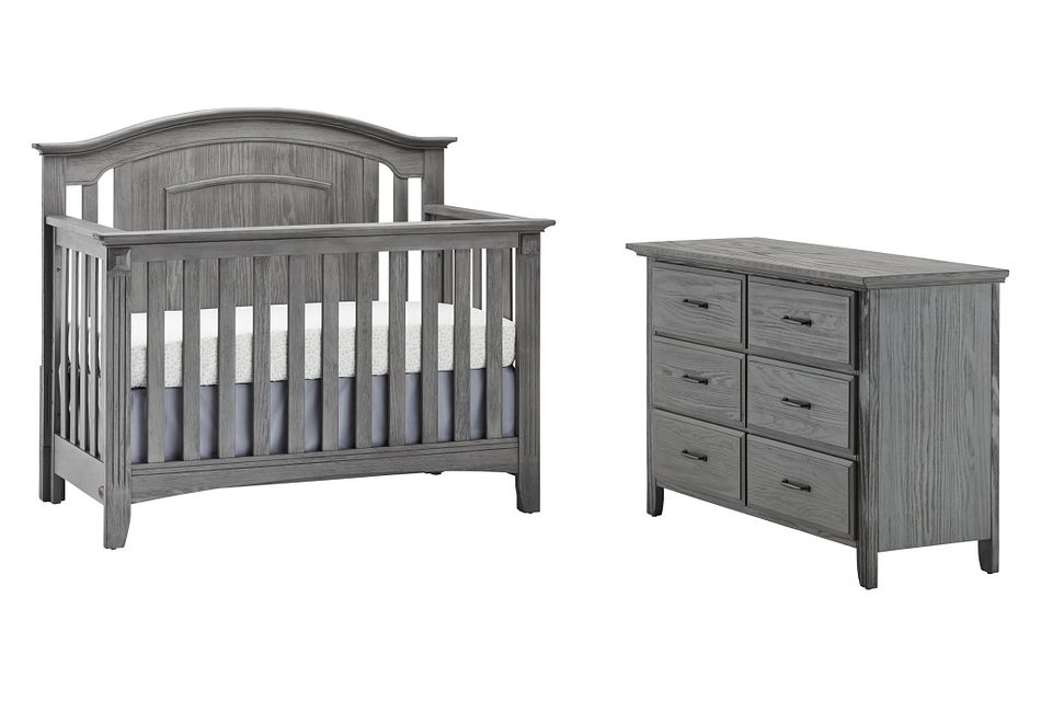 Willowbrook Gray Crib Bedroom, (1)
