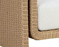 Makel Light Beige Ivory Cushioned Arm Chair