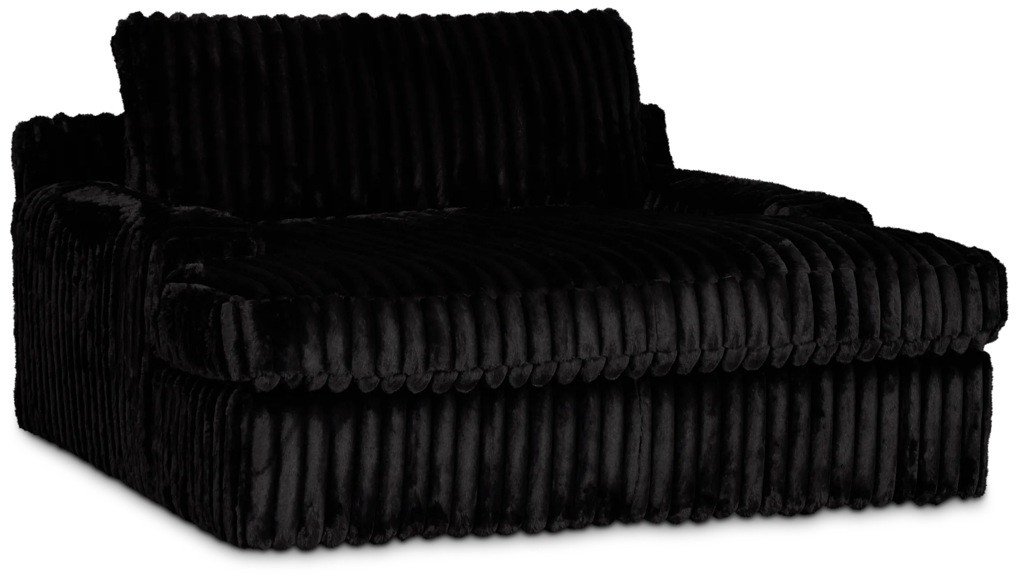 Teddy Black Fabric Chaise