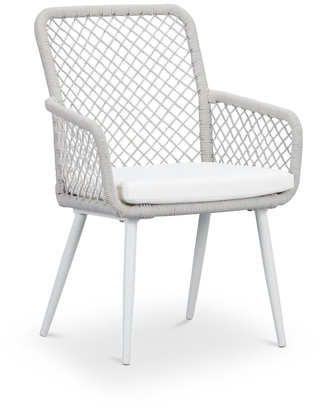 Andes White Woven Side Chair