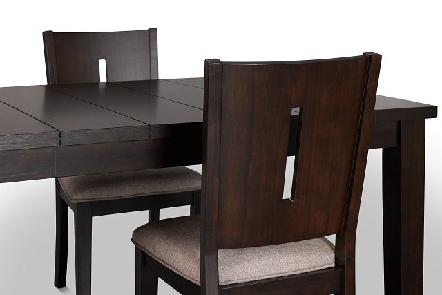 Sienna Dark Tone Rect Table & 4 Wood Chairs