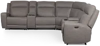 Colton Light Gray Micro Large Triple Power Reclining Two-arm Sectional