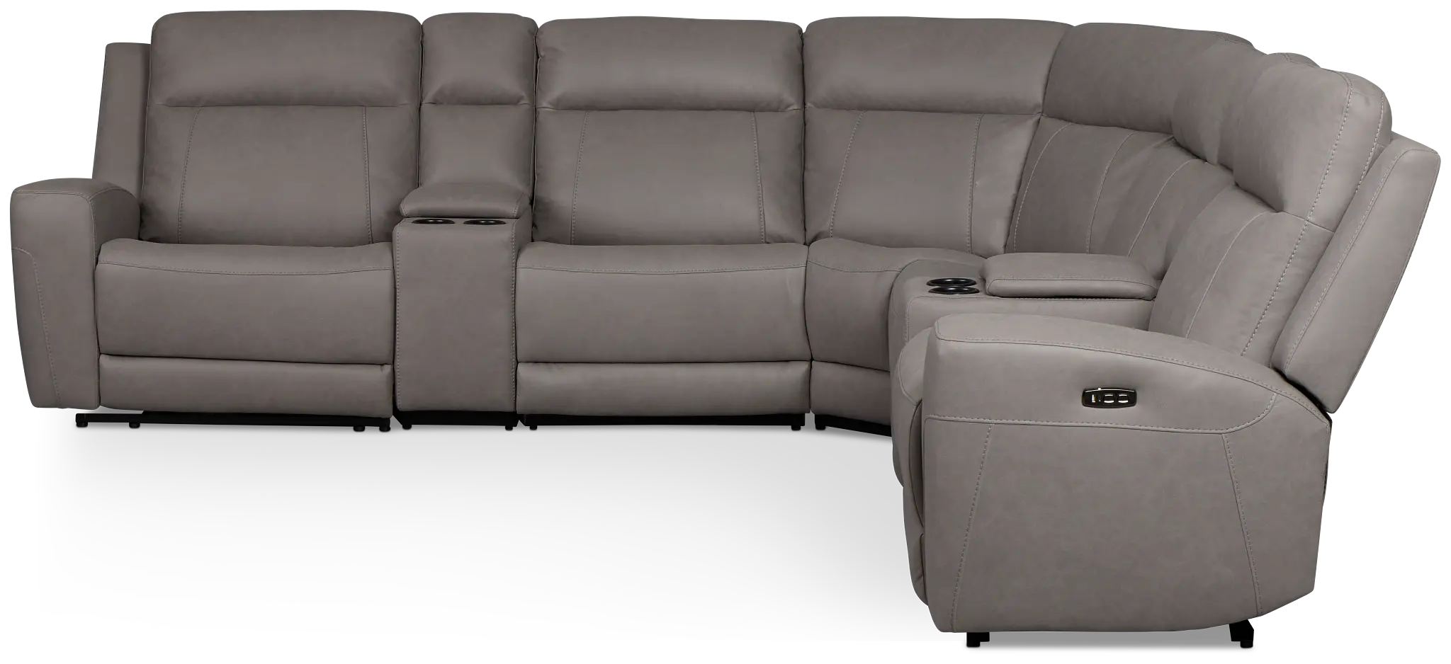 Colton Light Gray Micro Large Triple Power Reclining Two-arm Sectional Colton Light Gray Micro Large Triple Power Reclining Two-arm Sectional