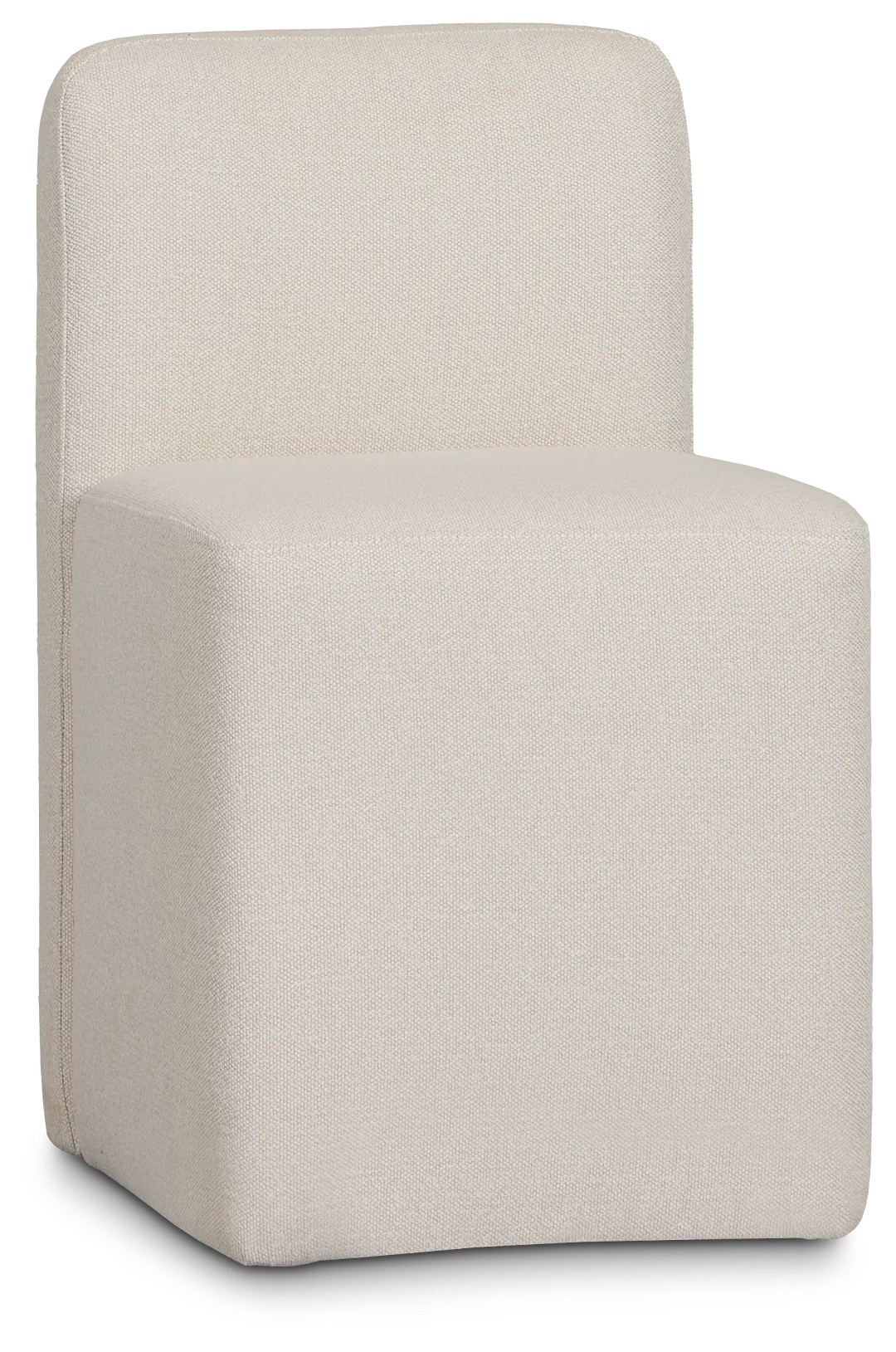 Rex Light Beige Castored Upholstered Side Chair