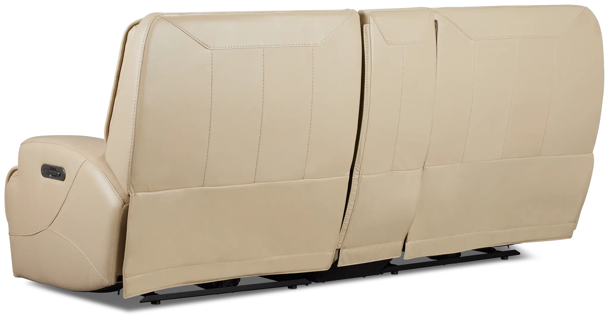 Casey Light Beige Lthr/vinyl Power Reclining Console Sofa Casey Light Beige Lthr/vinyl Power Reclining Console Sofa