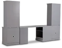 Newport Gray Small Peninsula Door Wall Desk