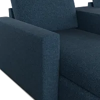 Citymod Blue Fabric Small Left Chaise Sectional With Media Console