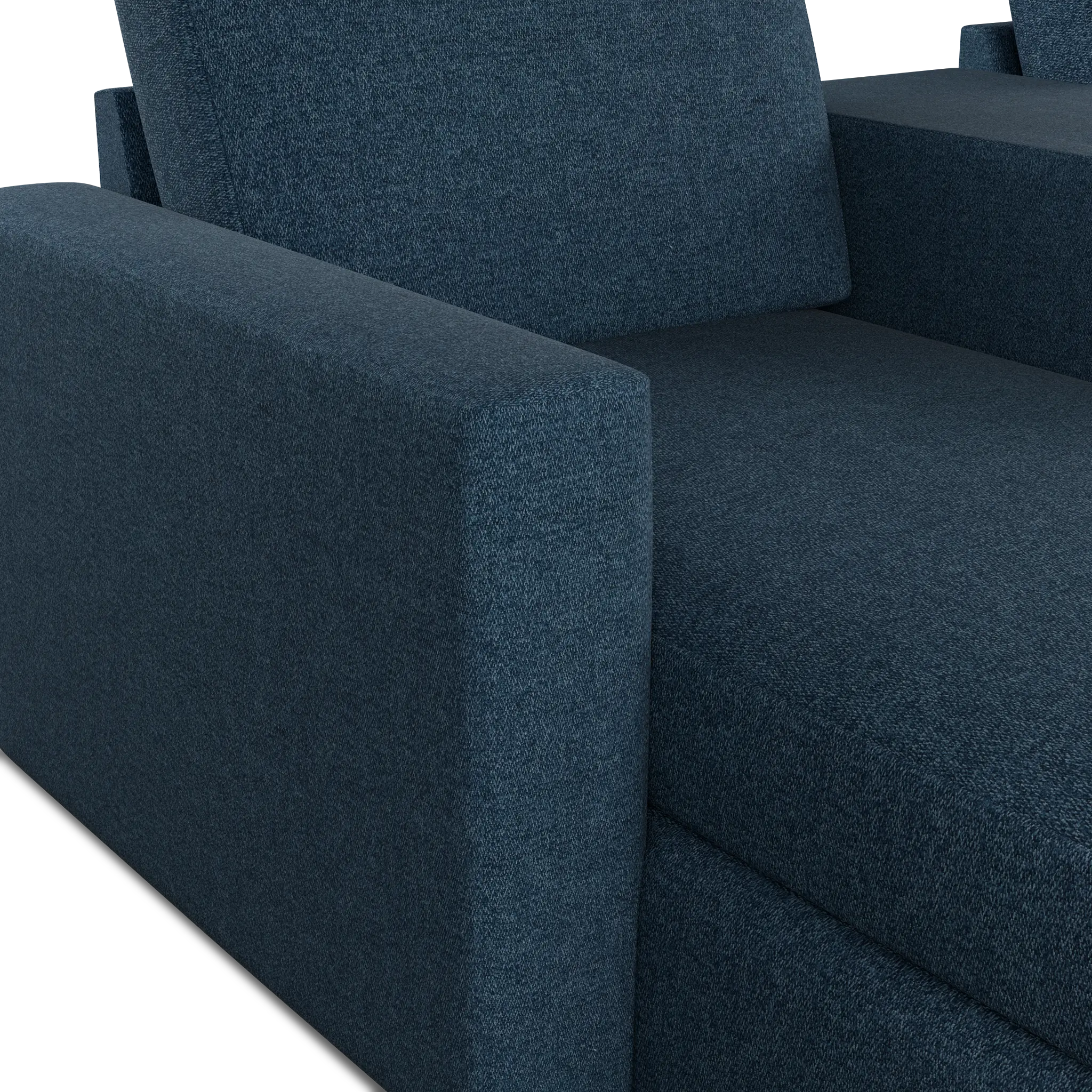 Citymod Blue Fabric Small Left Chaise Sectional With Media Console Citymod Blue Fabric Small Left Chaise Sectional With Media Console