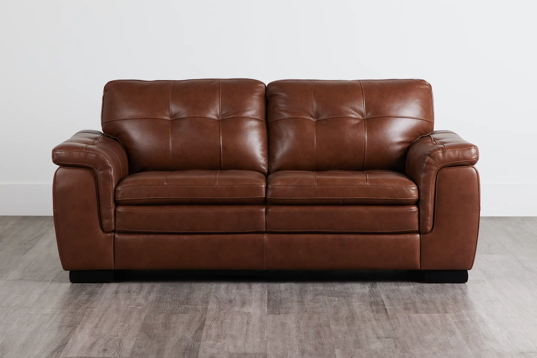 Braden Medium Brown Leather Loveseat Braden Medium Brown Leather Loveseat