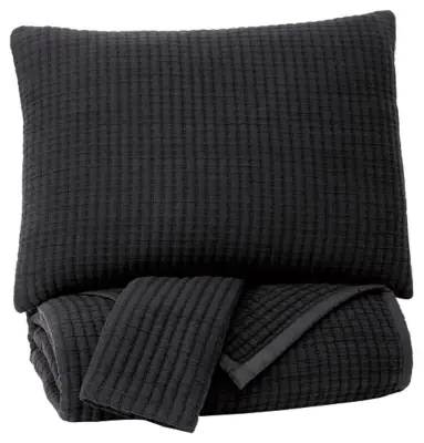 Thornam Black 3 Piece Coverlet Set Thornam Black 3 Piece Coverlet Set