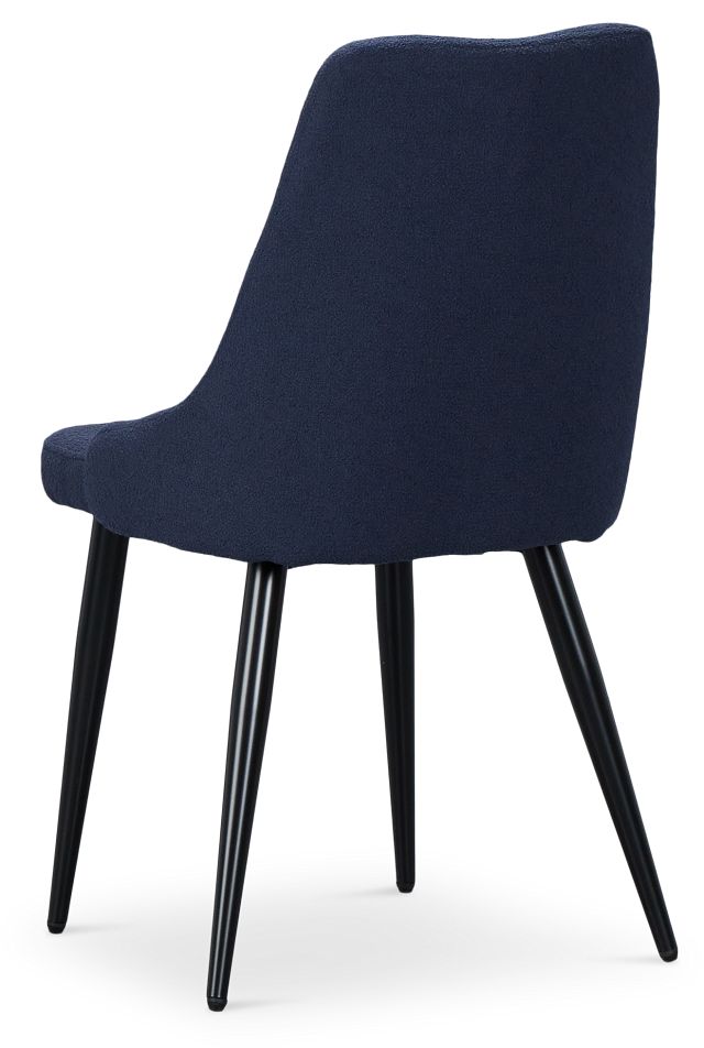 Andover Dark Blue Curved Upholstered Side Chair