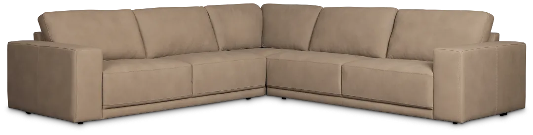 Kellan Taupe Leather Small Two-arm Sectional