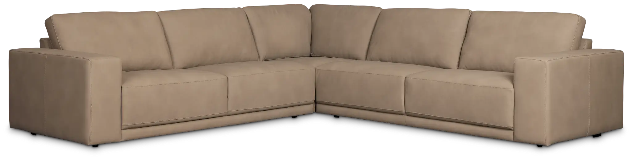 Kellan Taupe Leather Small Two-arm Sectional Kellan Taupe Leather Small Two-arm Sectional