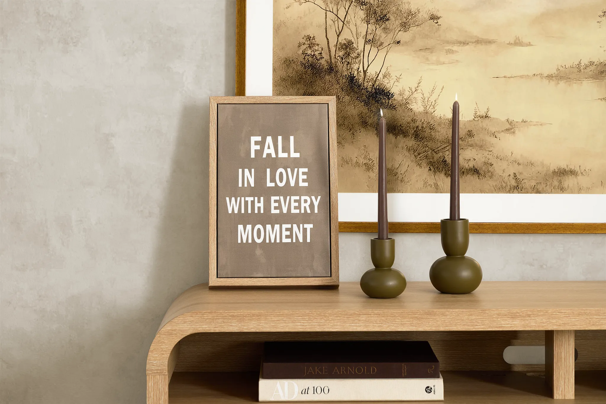 Cindi Beige Framed Wall Art