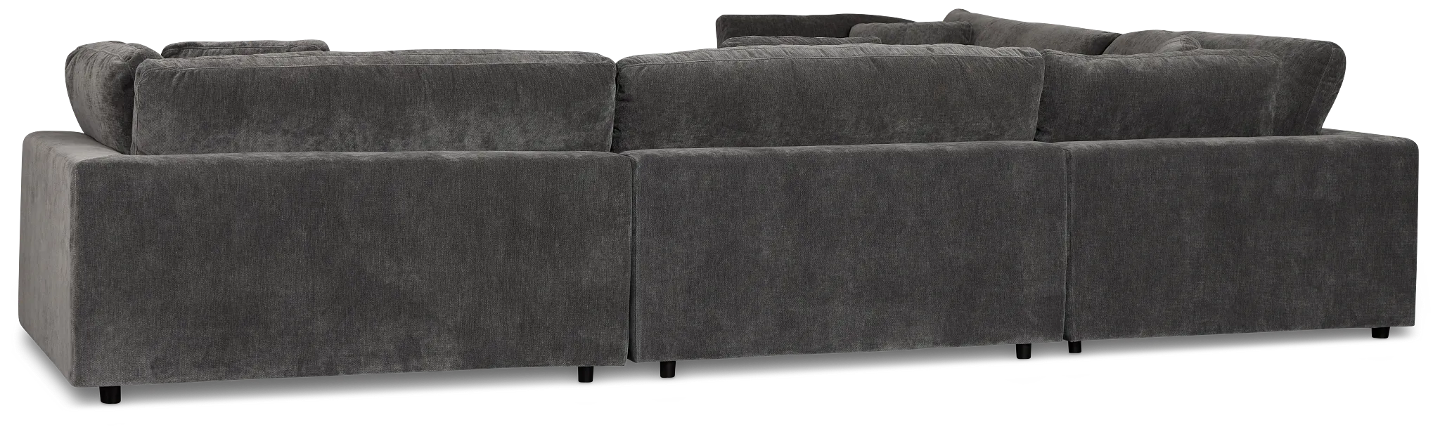 Lounge Dark Gray Fabric 2-arm Right Facing Sectional