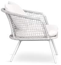 Malaga White Woven Arm Chair
