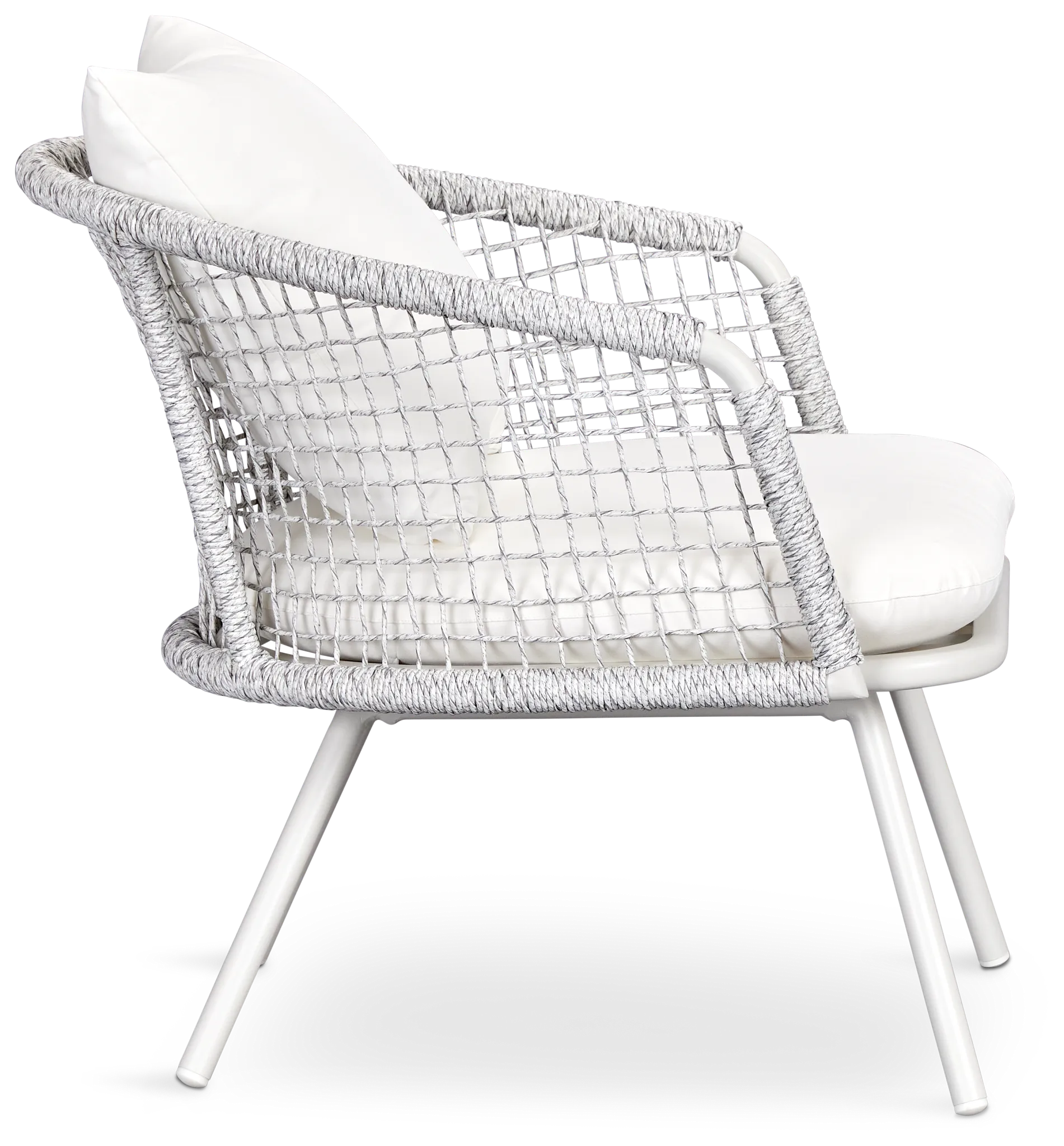 Malaga White Woven Arm Chair