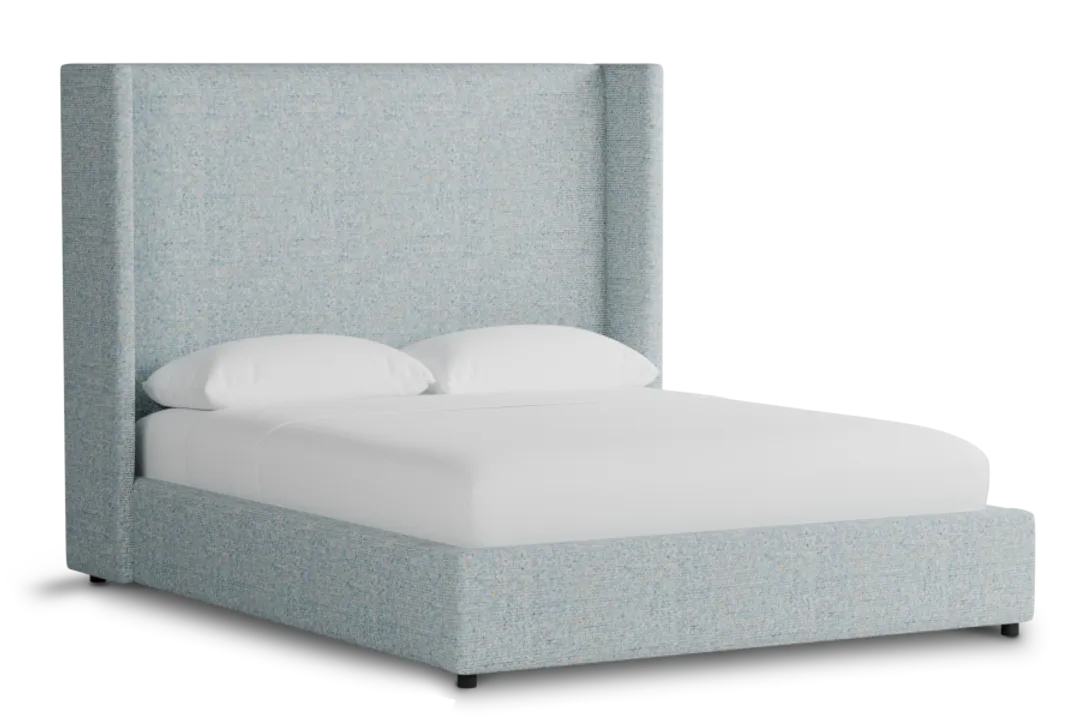 Captiva Natural Beauty Light Blue 60" Upholstered Shelter Bed